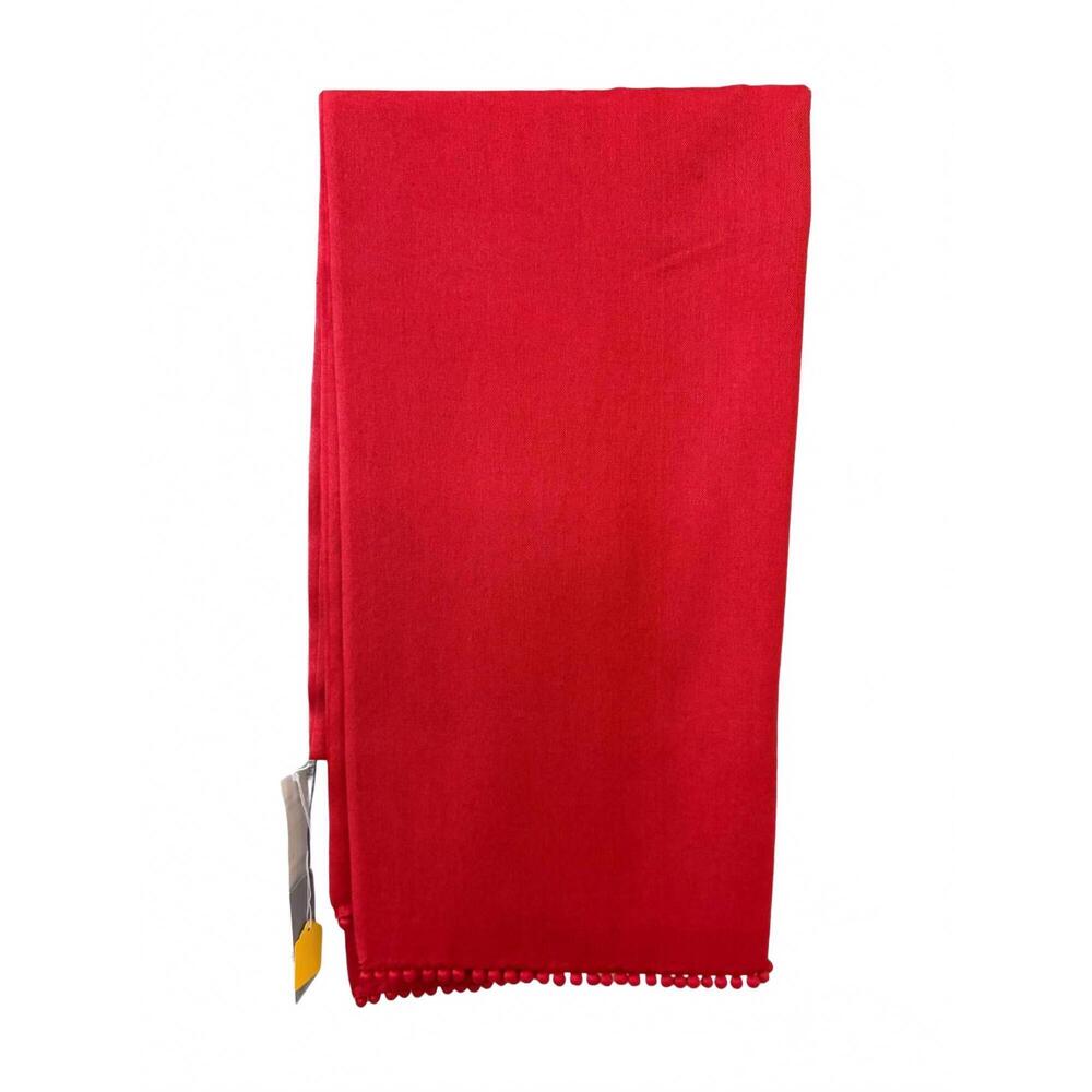NEW BAJRA women's ball stole pashmina scarf in mex red
